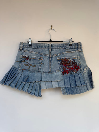 Upcycled mini skirt