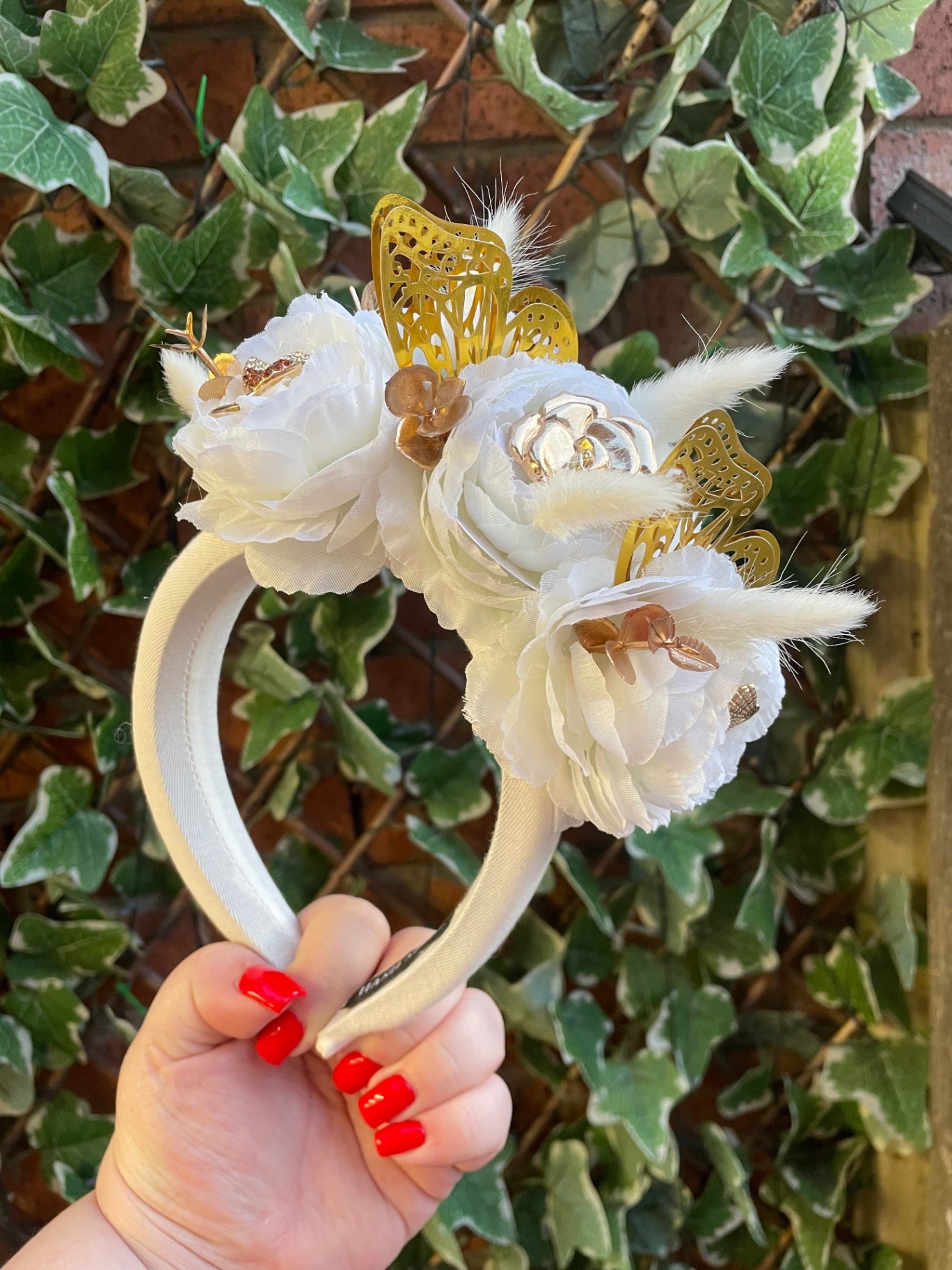 White & Gold headband 