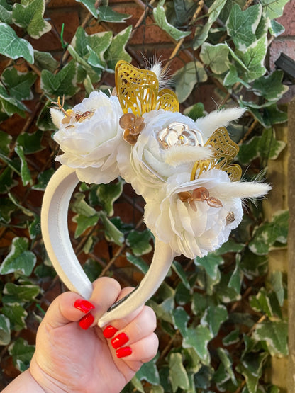 White & Gold headband 