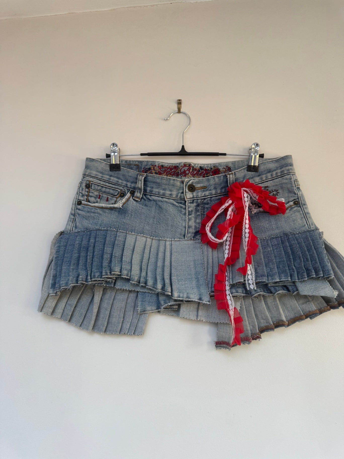 Upcycled mini skirt