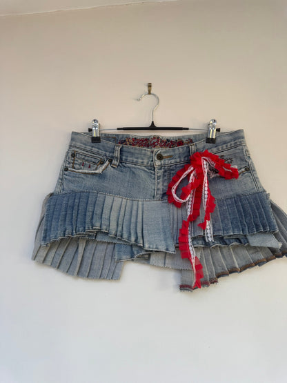 Upcycled mini skirt