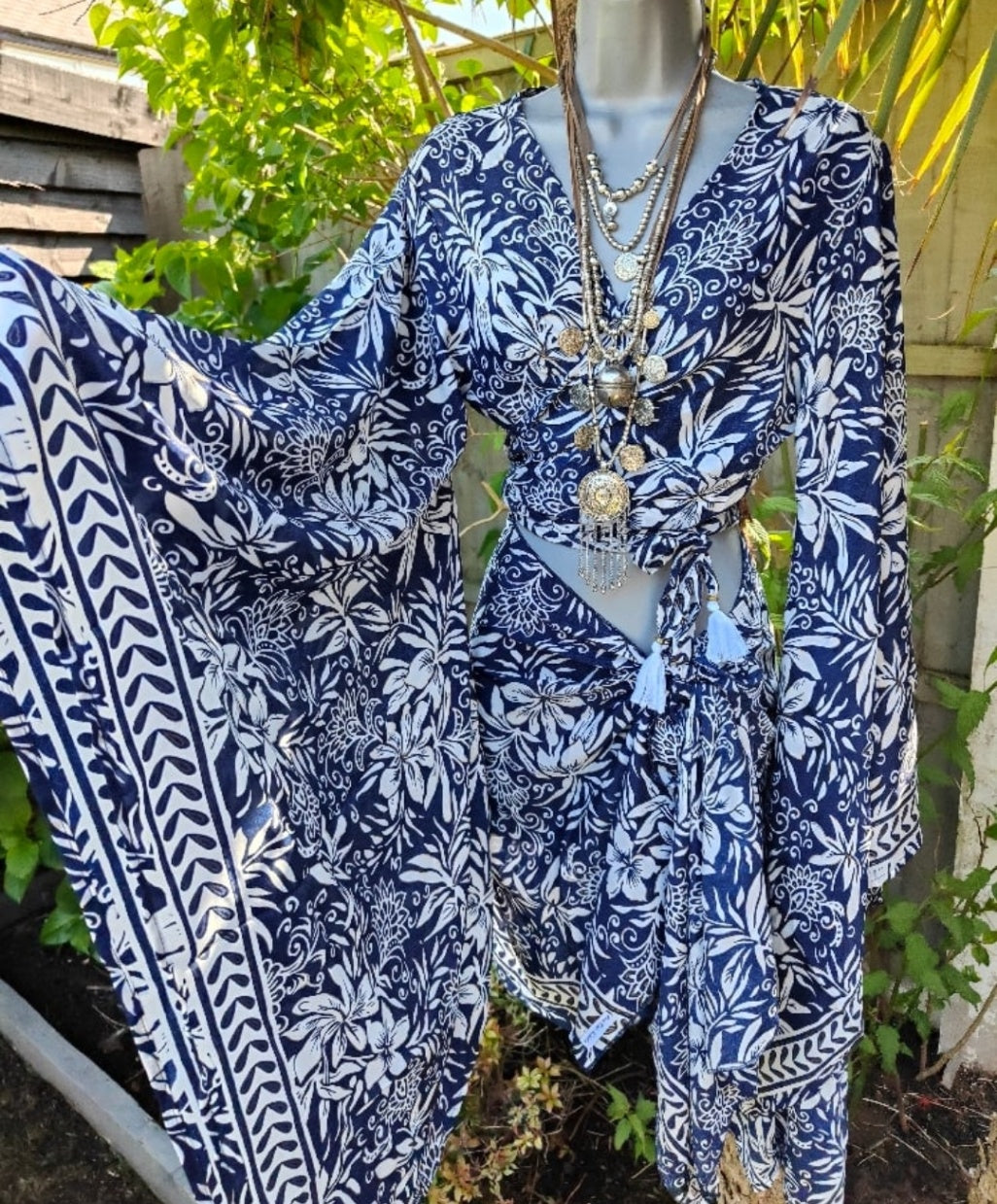 Pefkos co ord set top and sarong scarf 