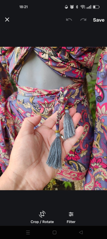 Pefkos co ord set top and sarong scarf 
