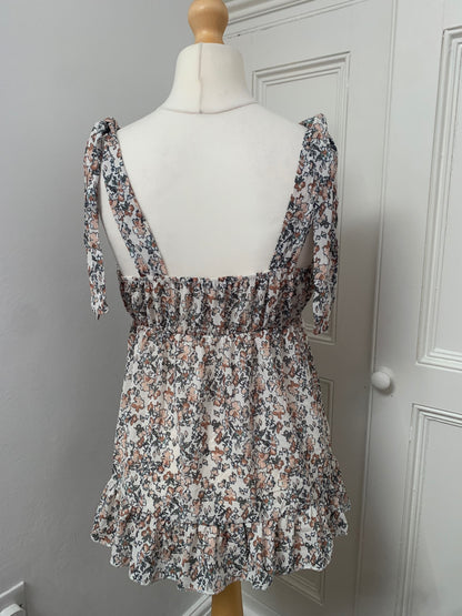floral tie up adjustable top 