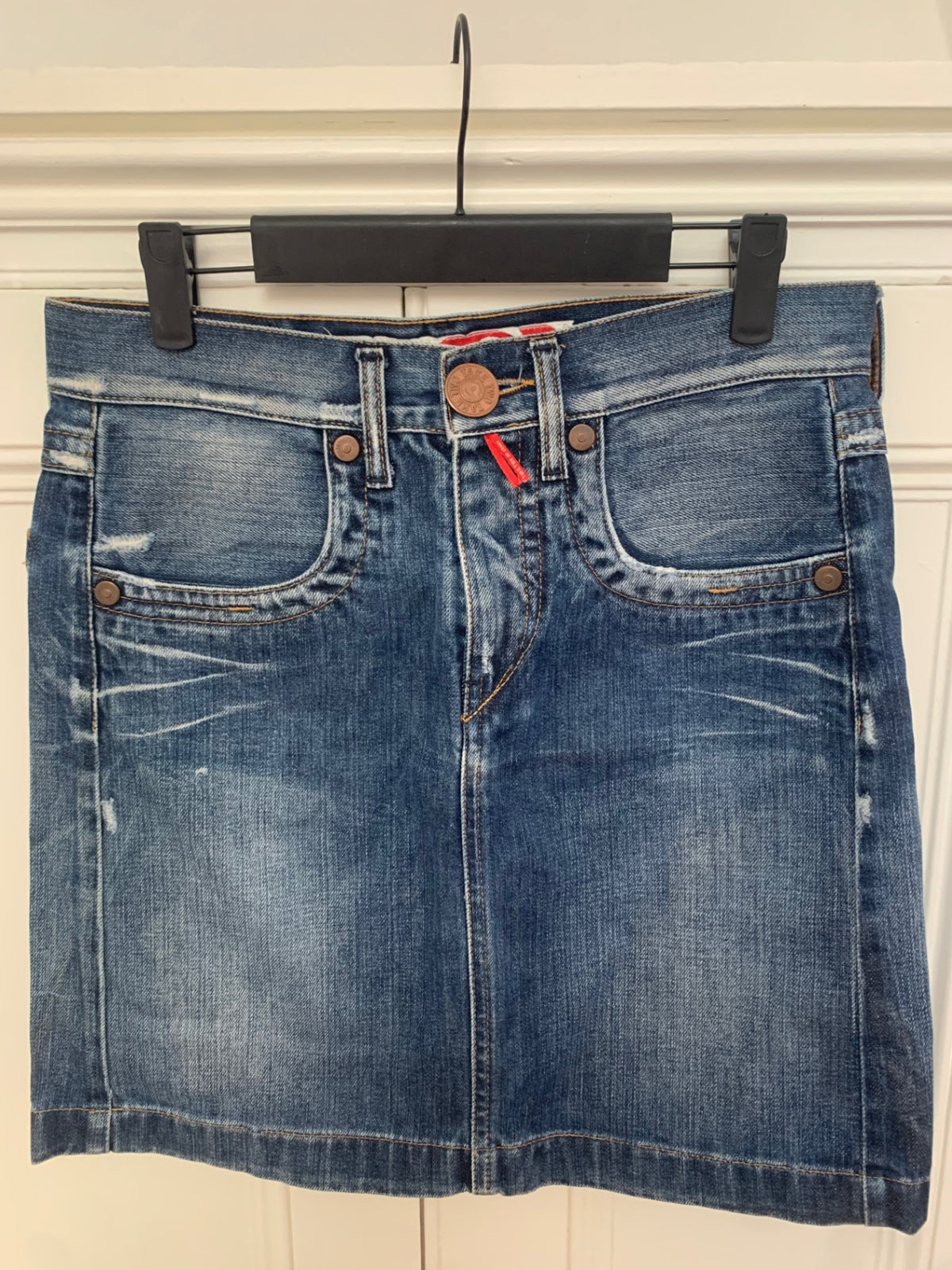 100% cotton vintage denim mini skirt