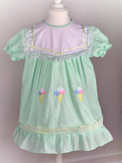 Mint "Hug me" vintage dress 5-6y