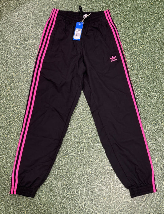 Adidas Trackie Bottoms (Black and Pink S)