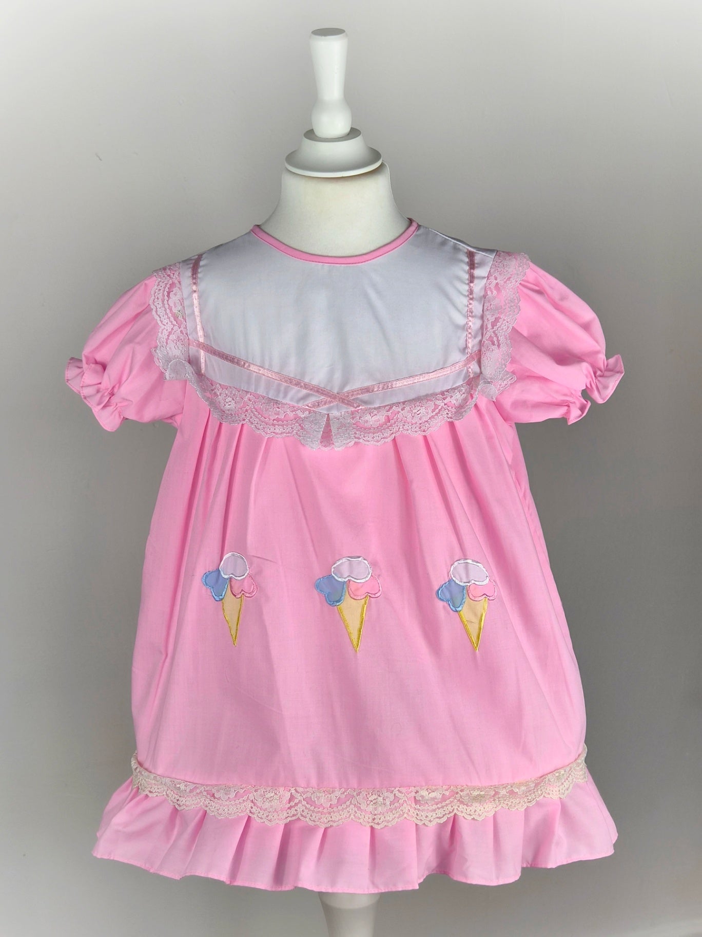 Pink "Hug me" ice cream dress 4-5y
