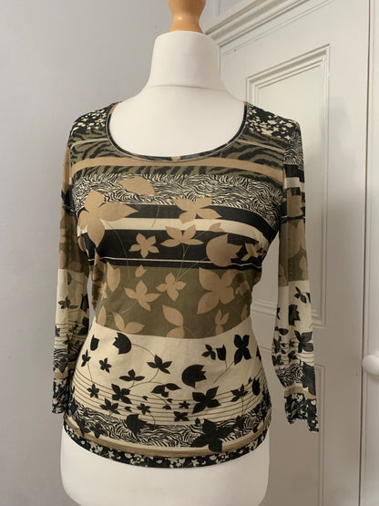 floral & animal print top 