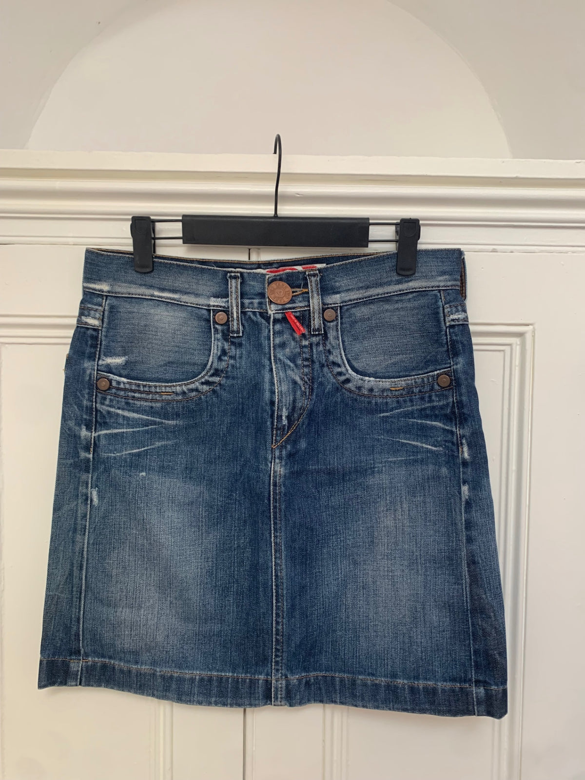100% cotton vintage denim mini skirt