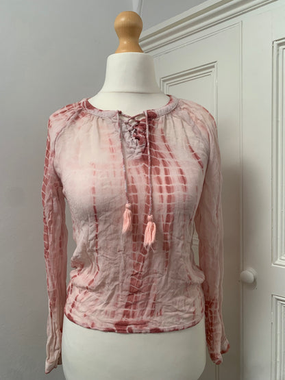 pink tie dye top 