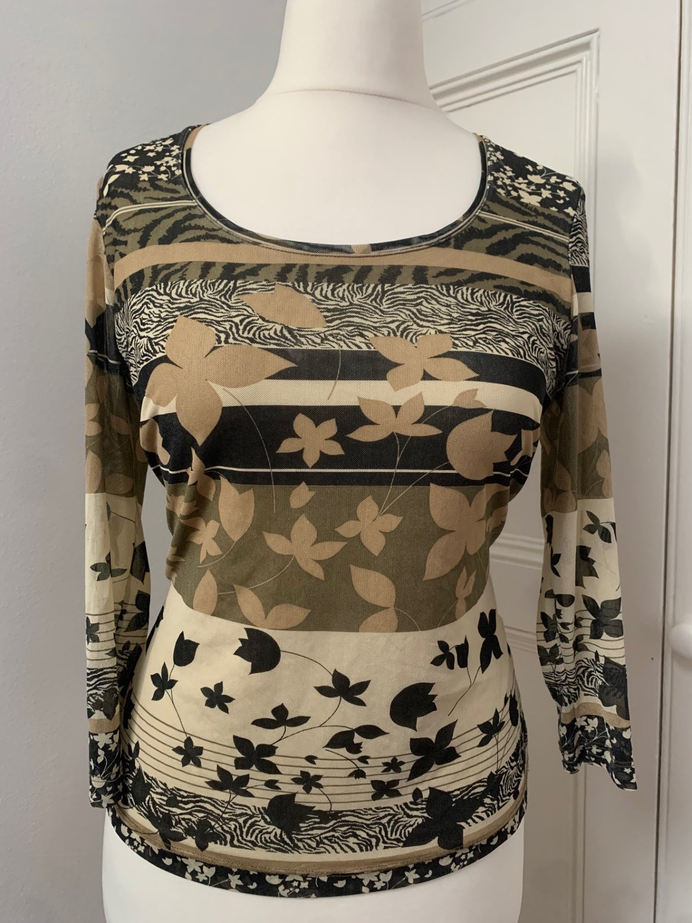 floral & animal print top 