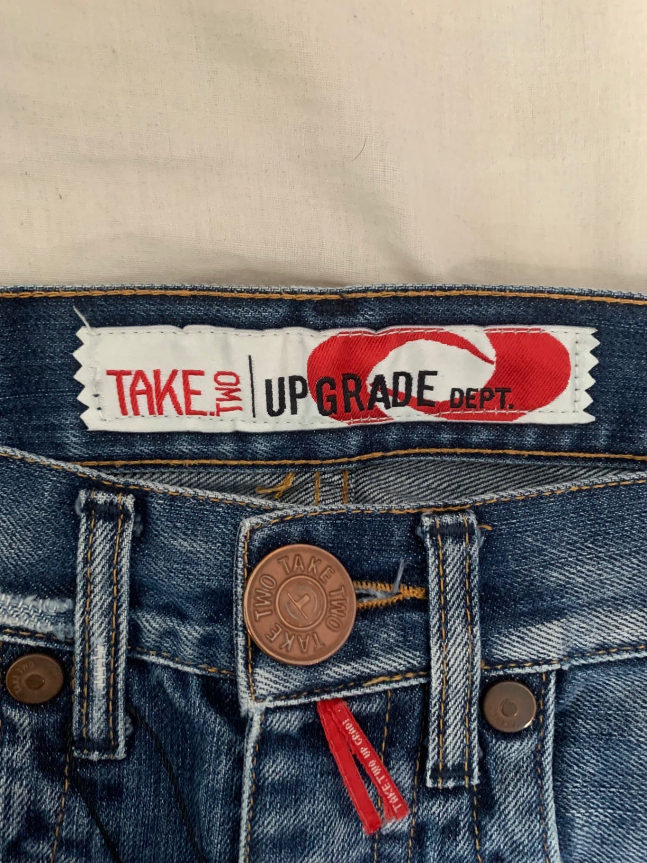 100% cotton vintage denim mini skirt 