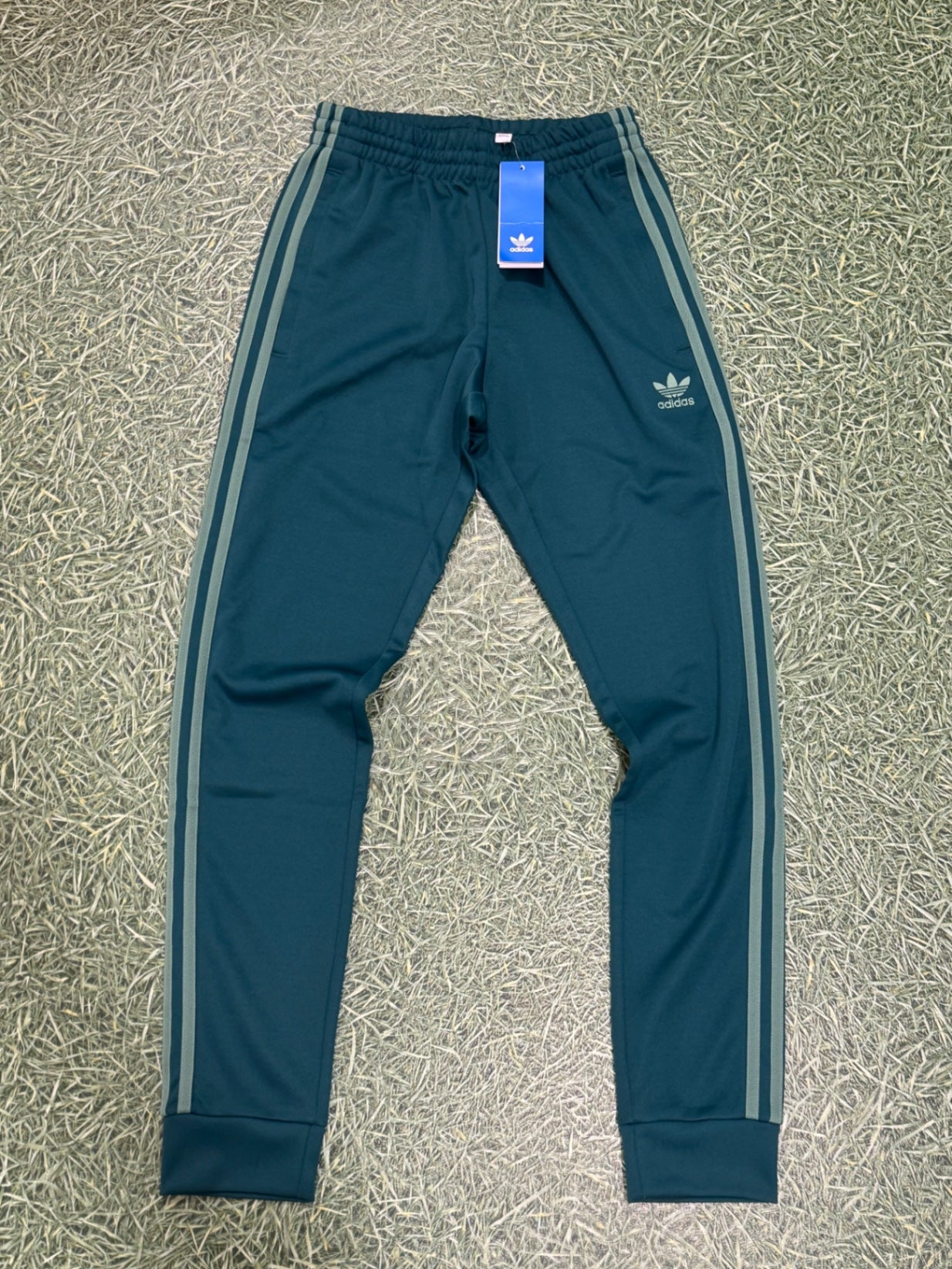 Adidas Trackie Bottoms - Green & Lime XS 