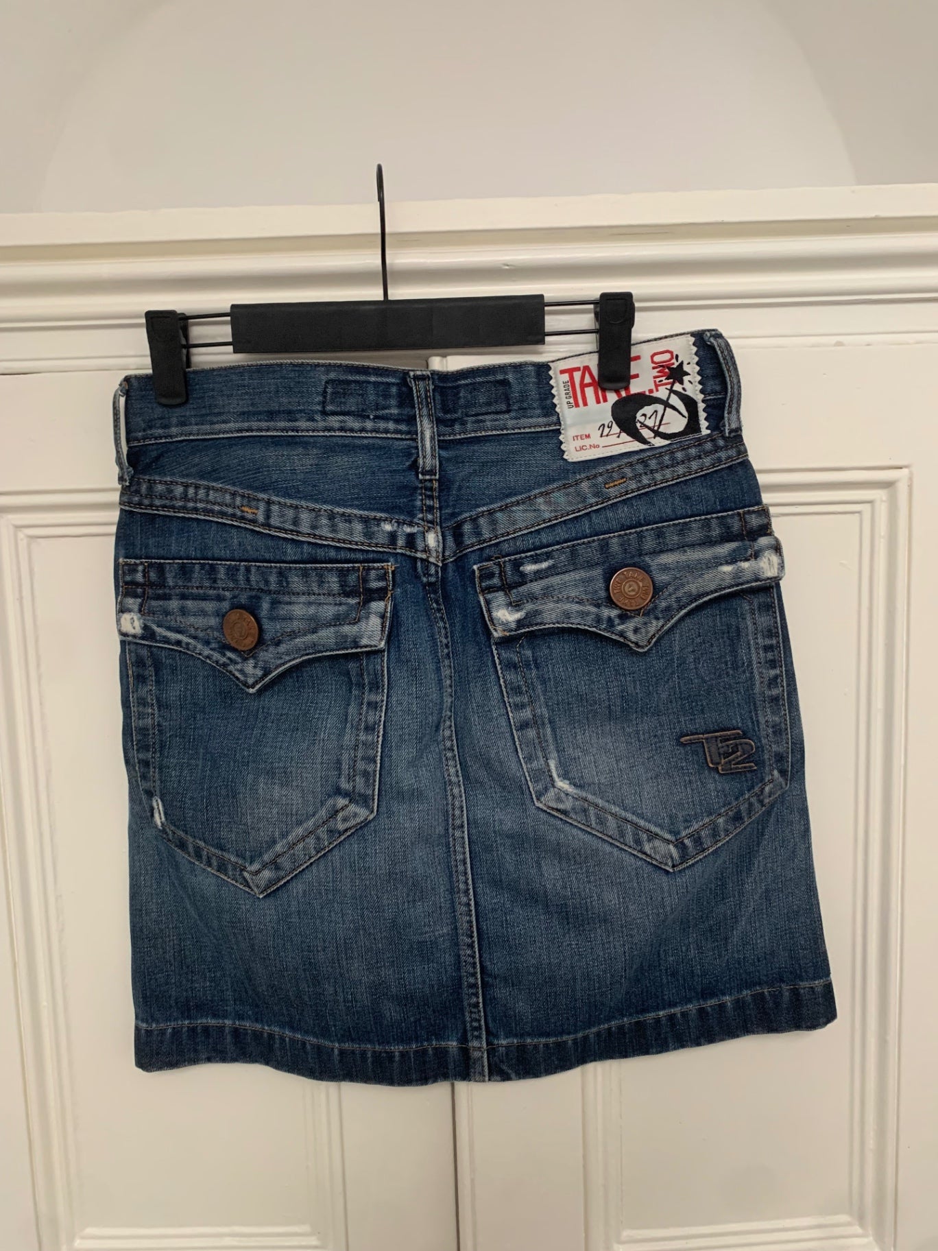 100% cotton vintage denim mini skirt 
