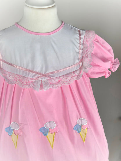 Pink vintage "Hug me" dress 2-3 y