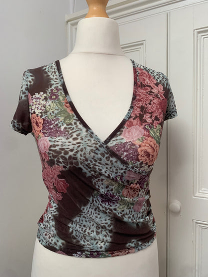 vintage floral mesh top 