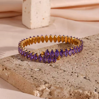 Violet Eclipse Marquise Cut Tennis Bangle