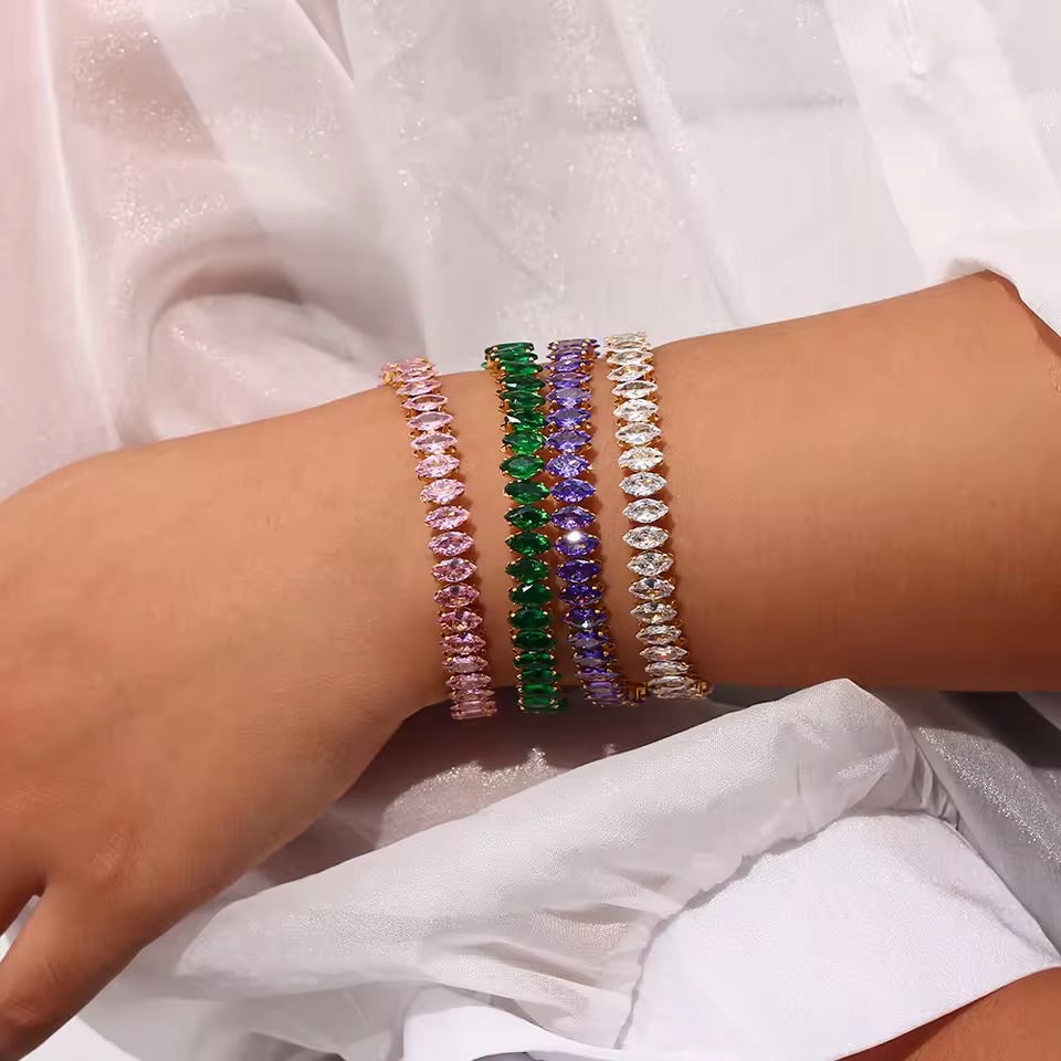 Violet Eclipse Marquise Cut Tennis Bangle