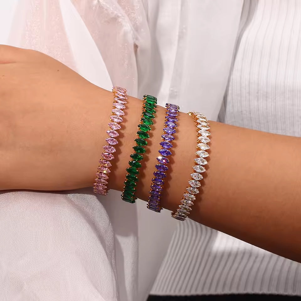 Crystal Eclipse Marquise Cut Tennis Bangle