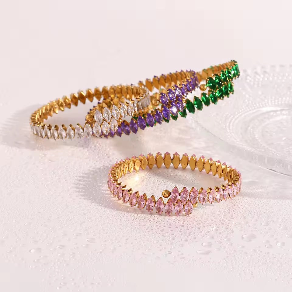Crystal Eclipse Marquise Cut Tennis Bangle