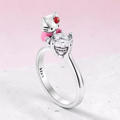 Hello Kitty Poised 925 Silver Ring Size 7