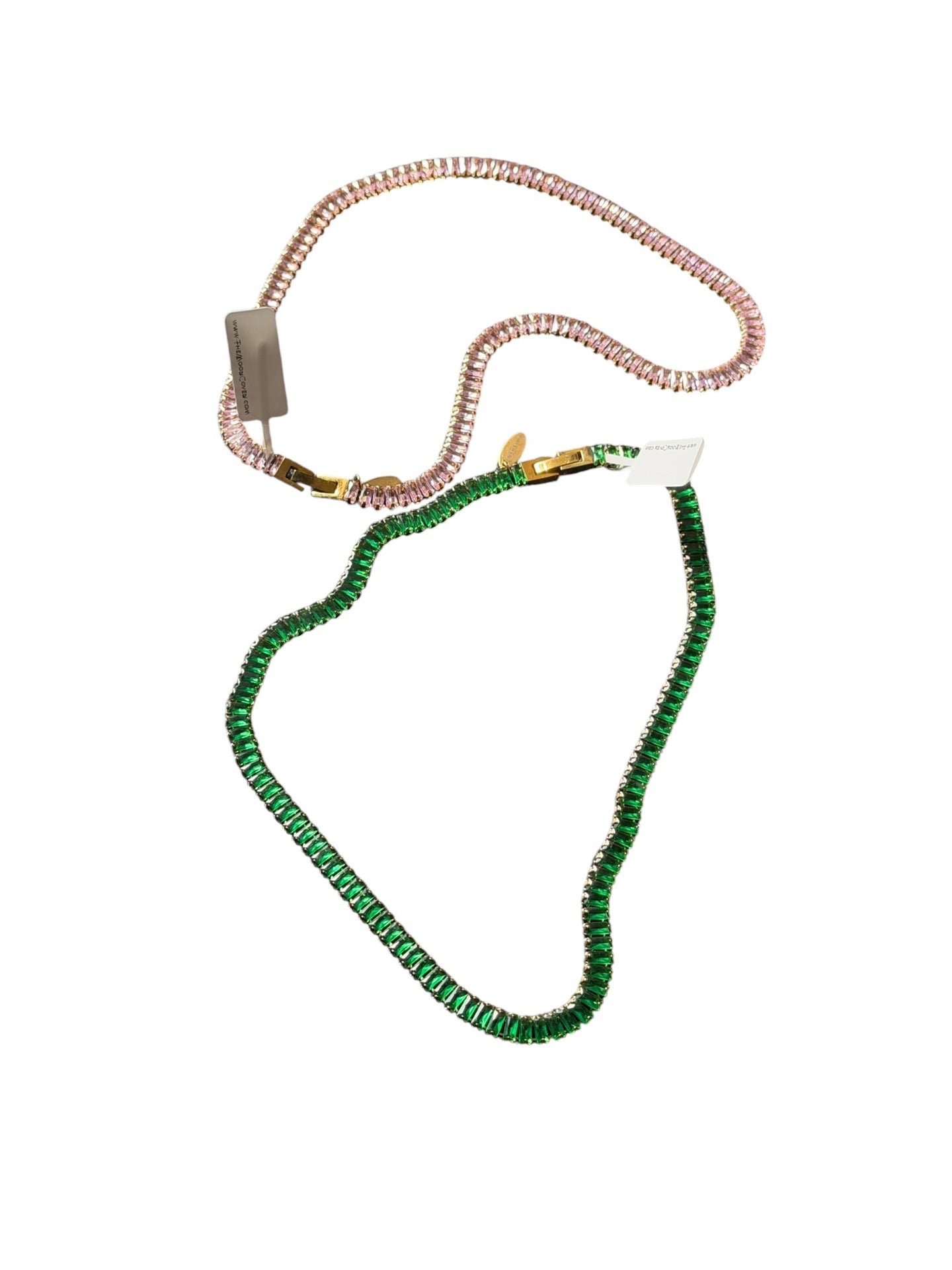 Aurora Tennis Necklace Pink Gold