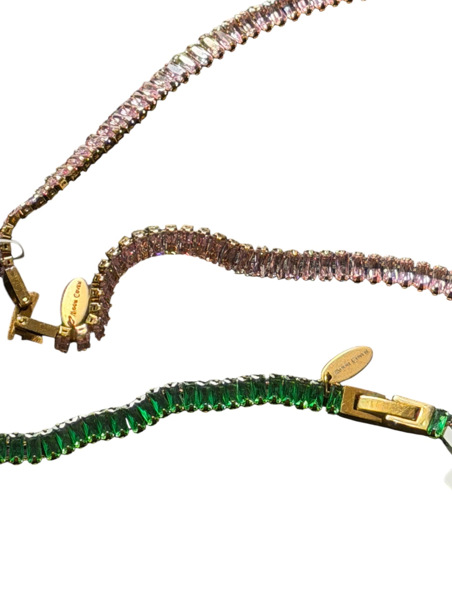 Aurora Tennis Necklace Green Gold