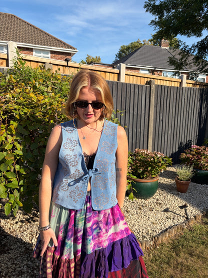 Denim Paisley Sparkle Vest 