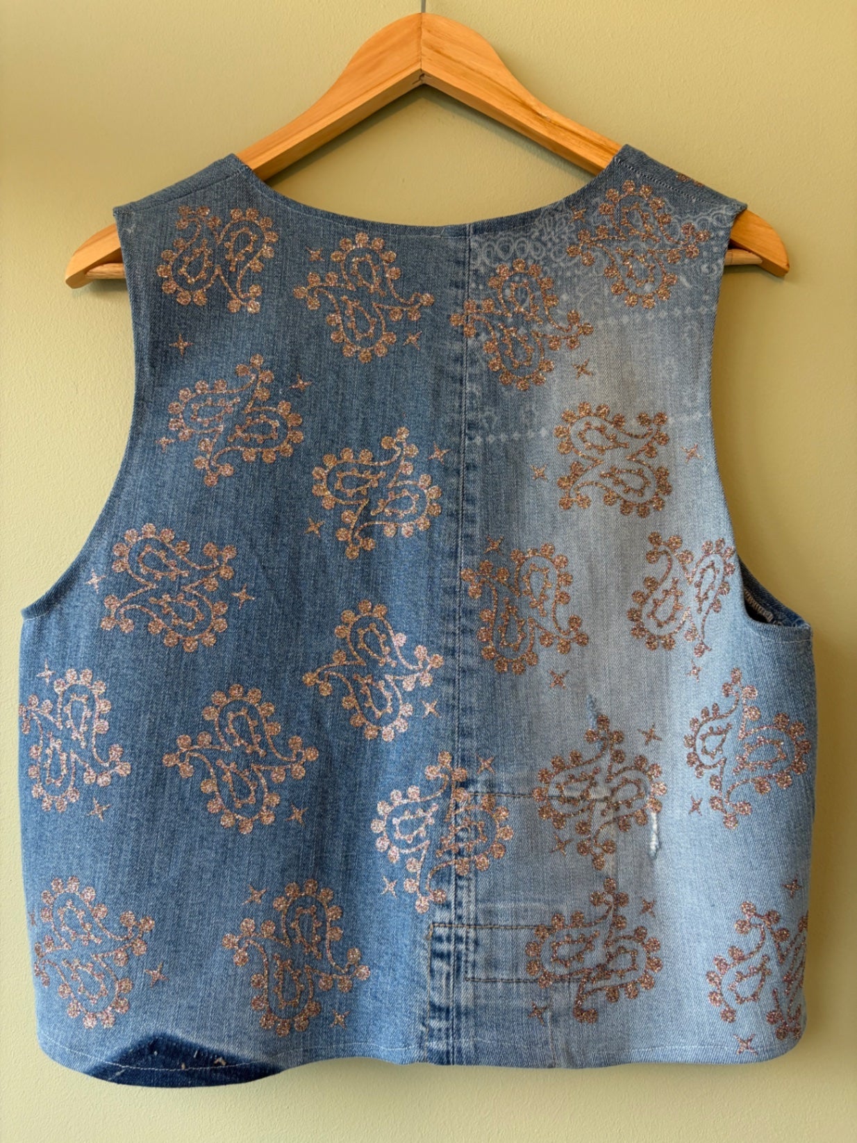 Denim Paisley Sparkle Vest 