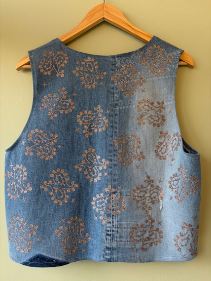 Denim Paisley Sparkle Vest 