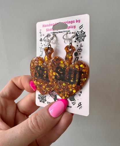 Tortoiseshell Glitter Slut Earrings