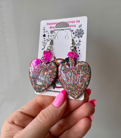 Multicoloured Glitter Slut Earrings