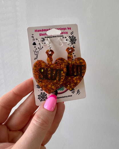 Tortoiseshell Glitter Slut Earrings