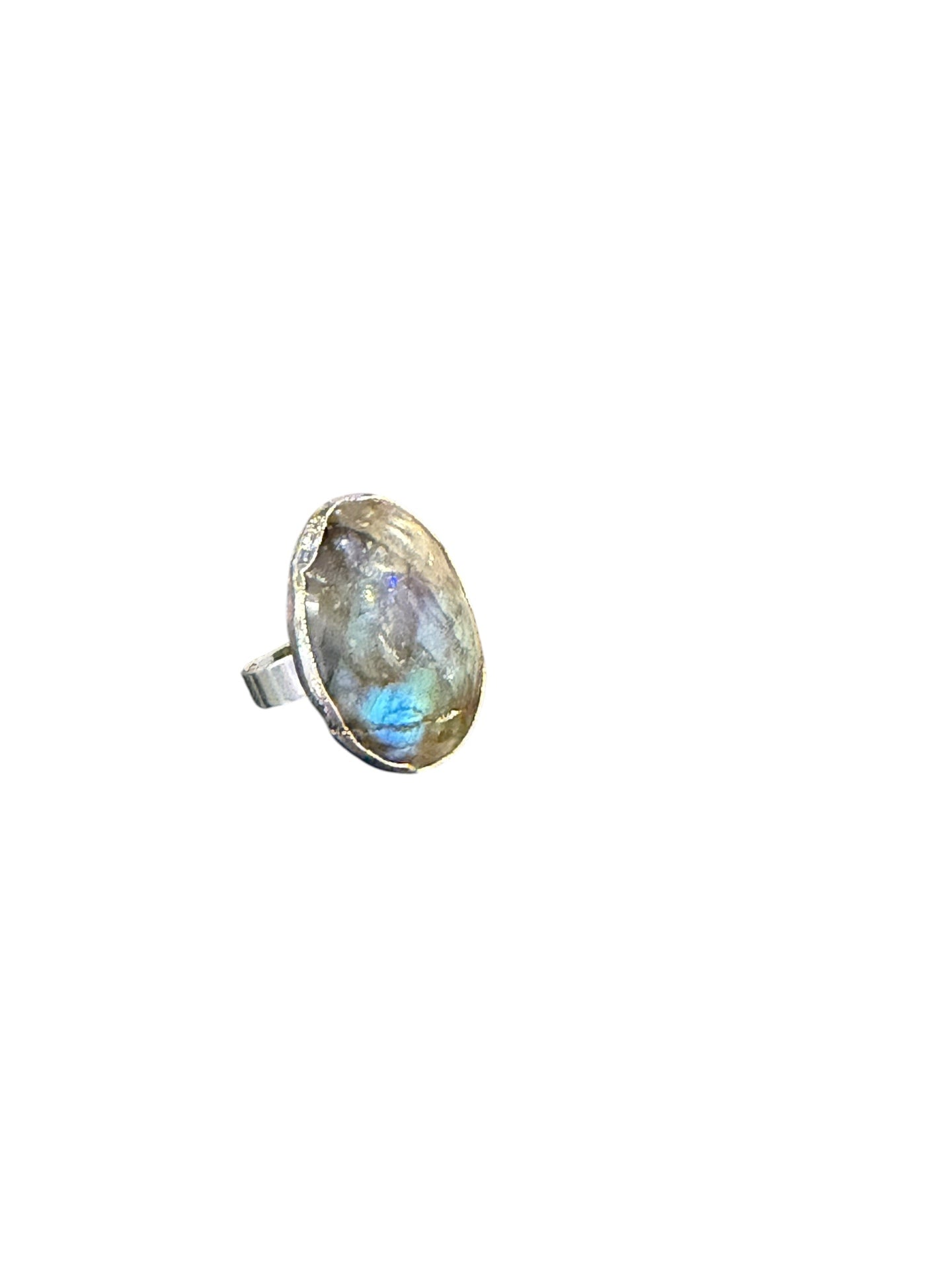 Chunky Silver Labradorite Ring