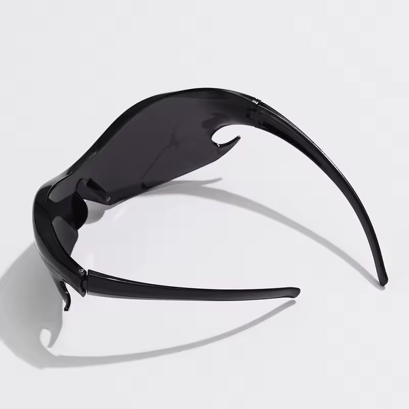 Flame Visor Sunglasses Black 