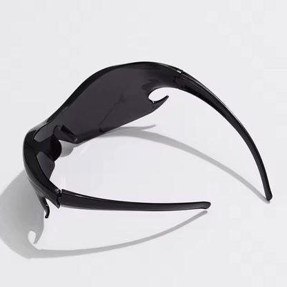 Flame Visor Sunglasses Black 