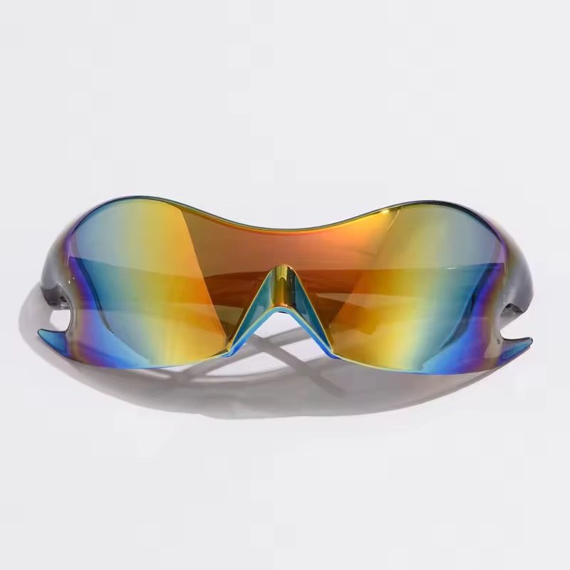 Flame Visor Sunglasses Holographic 