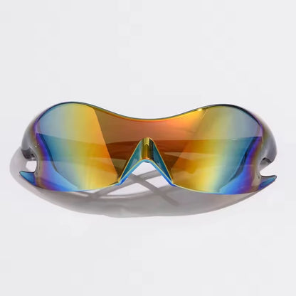 Flame Visor Sunglasses Holographic 