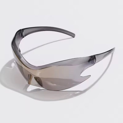 Flame Visor Sunglasses Silver Fade
