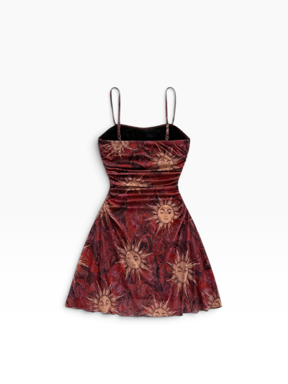 Burgundy Sun & Moon Dress