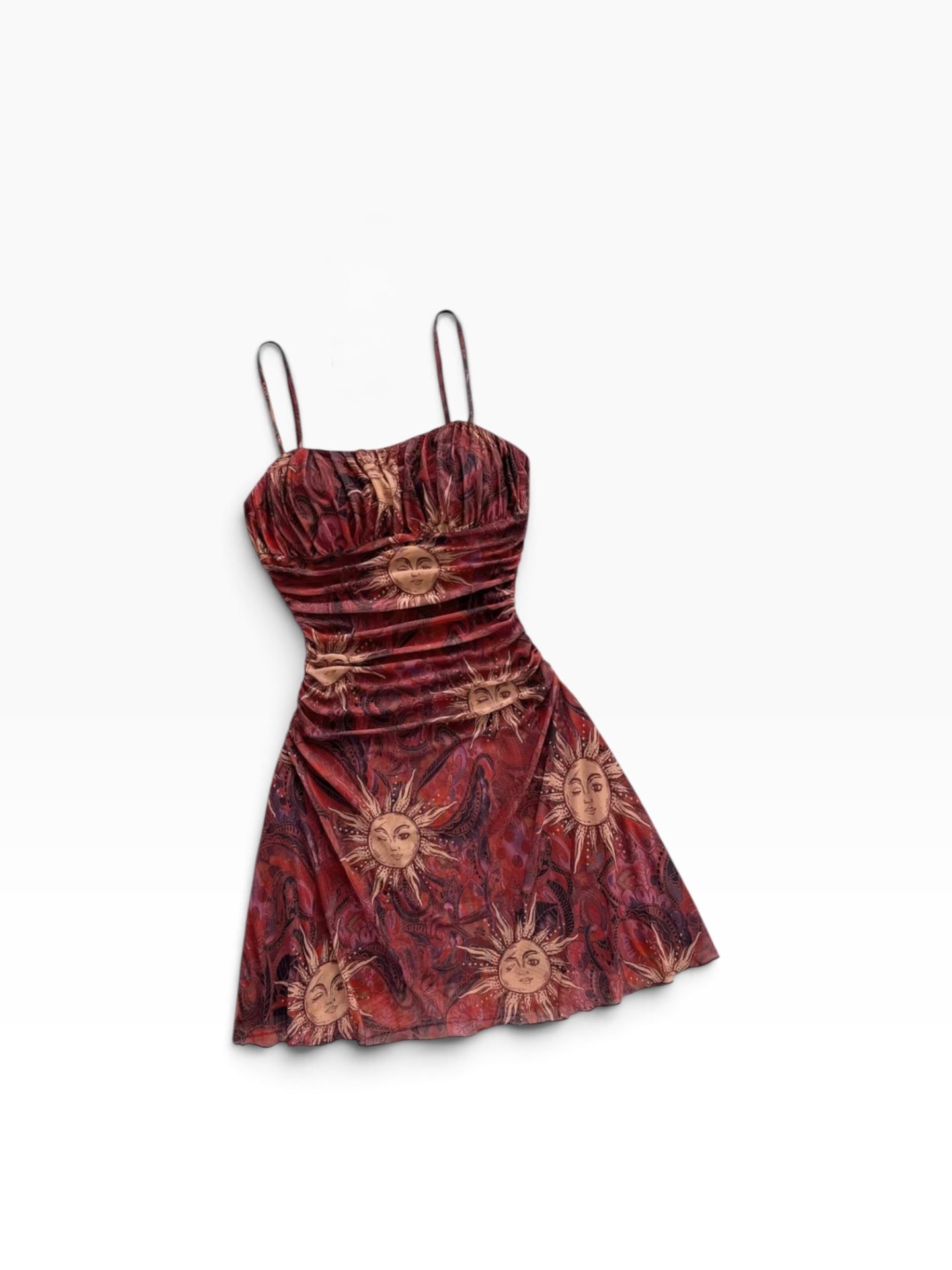 Burgundy Sun & Moon Dress