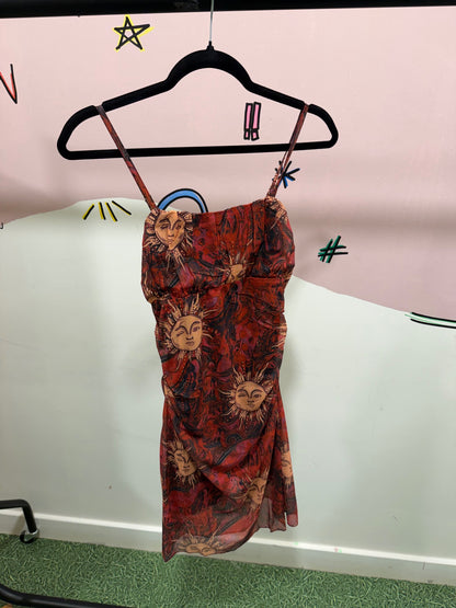 Burgundy Sun & Moon Dress