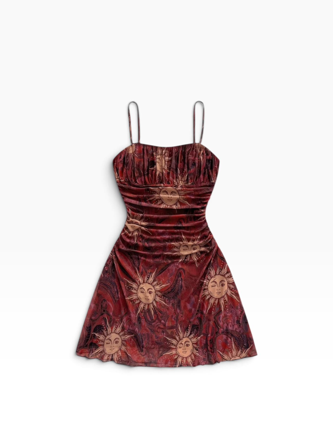 Burgundy Sun & Moon Dress