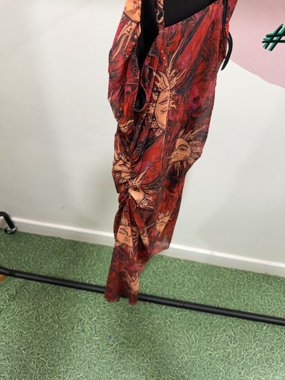 Burgundy Sun & Moon Dress