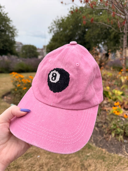 Magic 8 Ball Cross Stitched Embroidered Baseball Cap