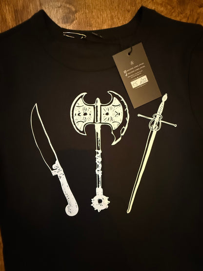 Mediaeval weaponry crop T-shirt size extra small