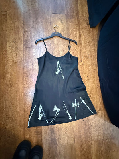 Mediaeval weaponry Reworked satin slip Dress 14
