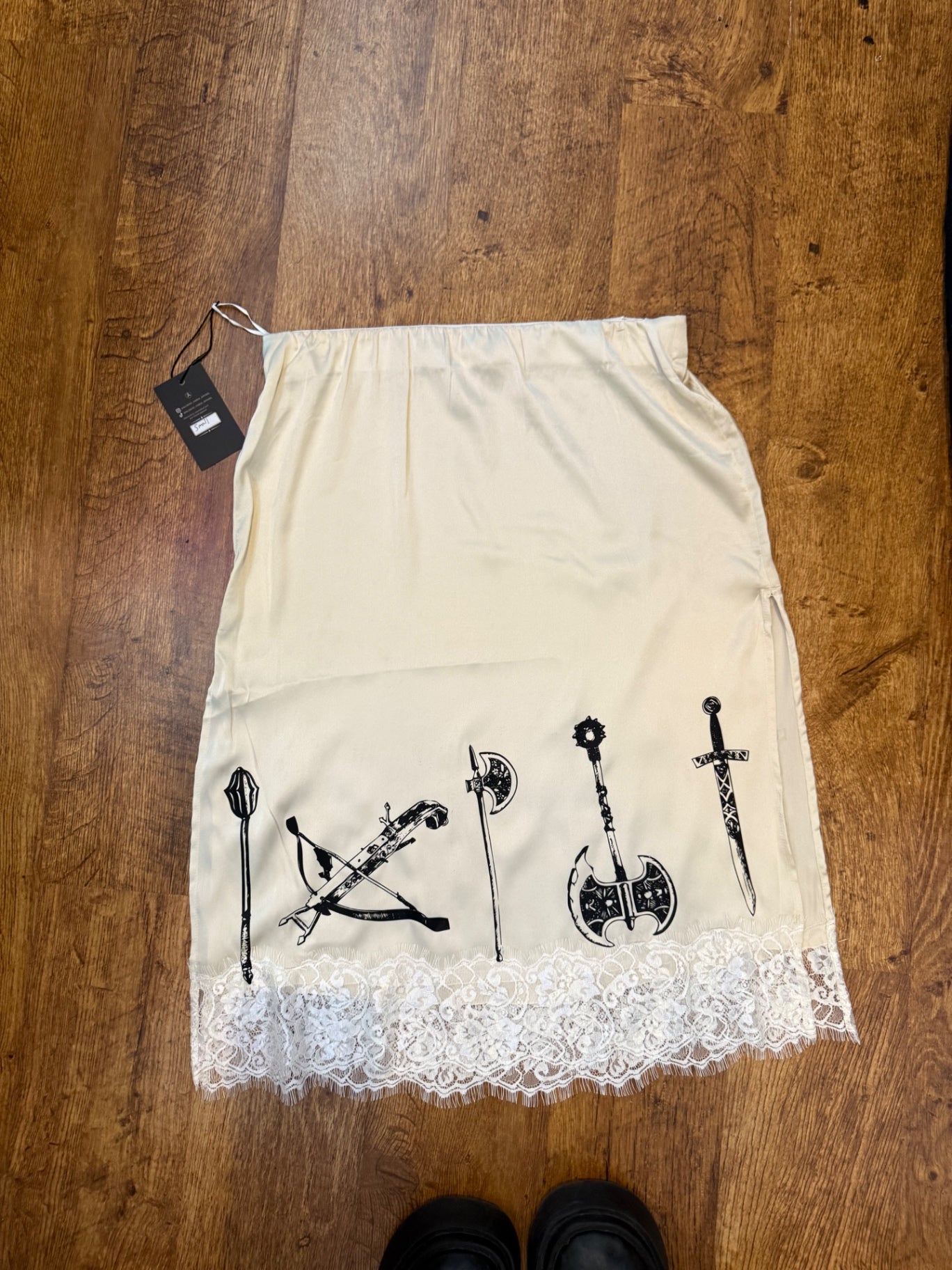 Side Split satin reworked skirt size small