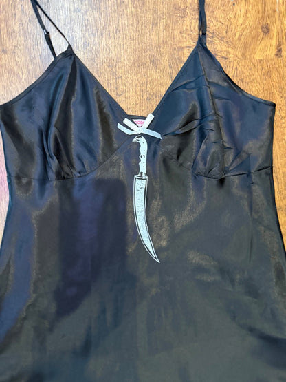 Reworked mediaeval weaponry satin slip dress s/m